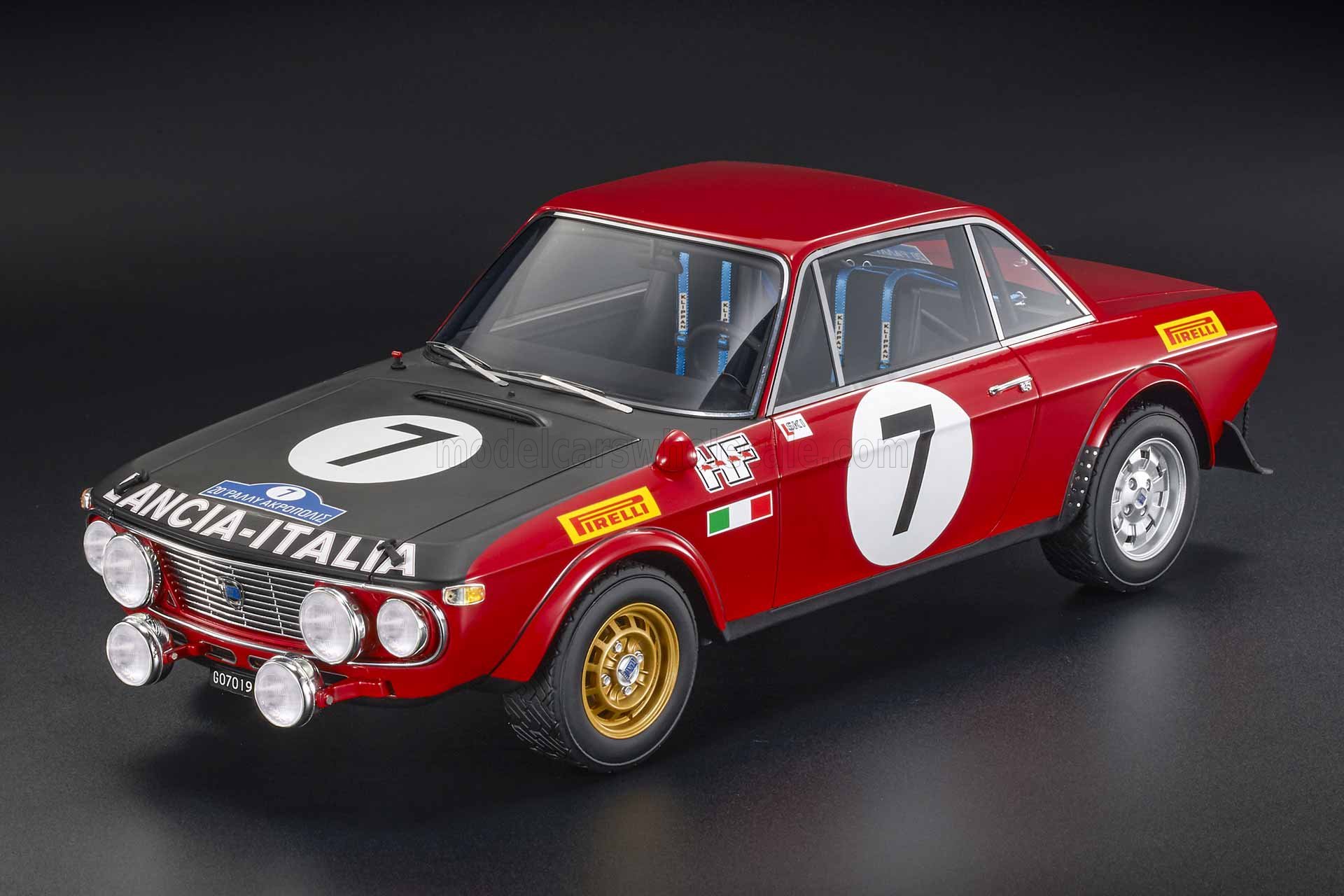 1:12 LANCIA Fulvia Hf 1600 Coupe (night Version) №7 2nd Rally Acropolis (1972) Simo Lampinen - Bo Reinicke, Red White - TMR12-58A