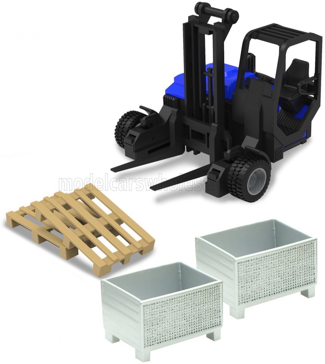 1:43 Carrello Elevatore Verticale - Lorry Mounted Forklift Vertical Order Picker 5 Wheels, Blue - 31479