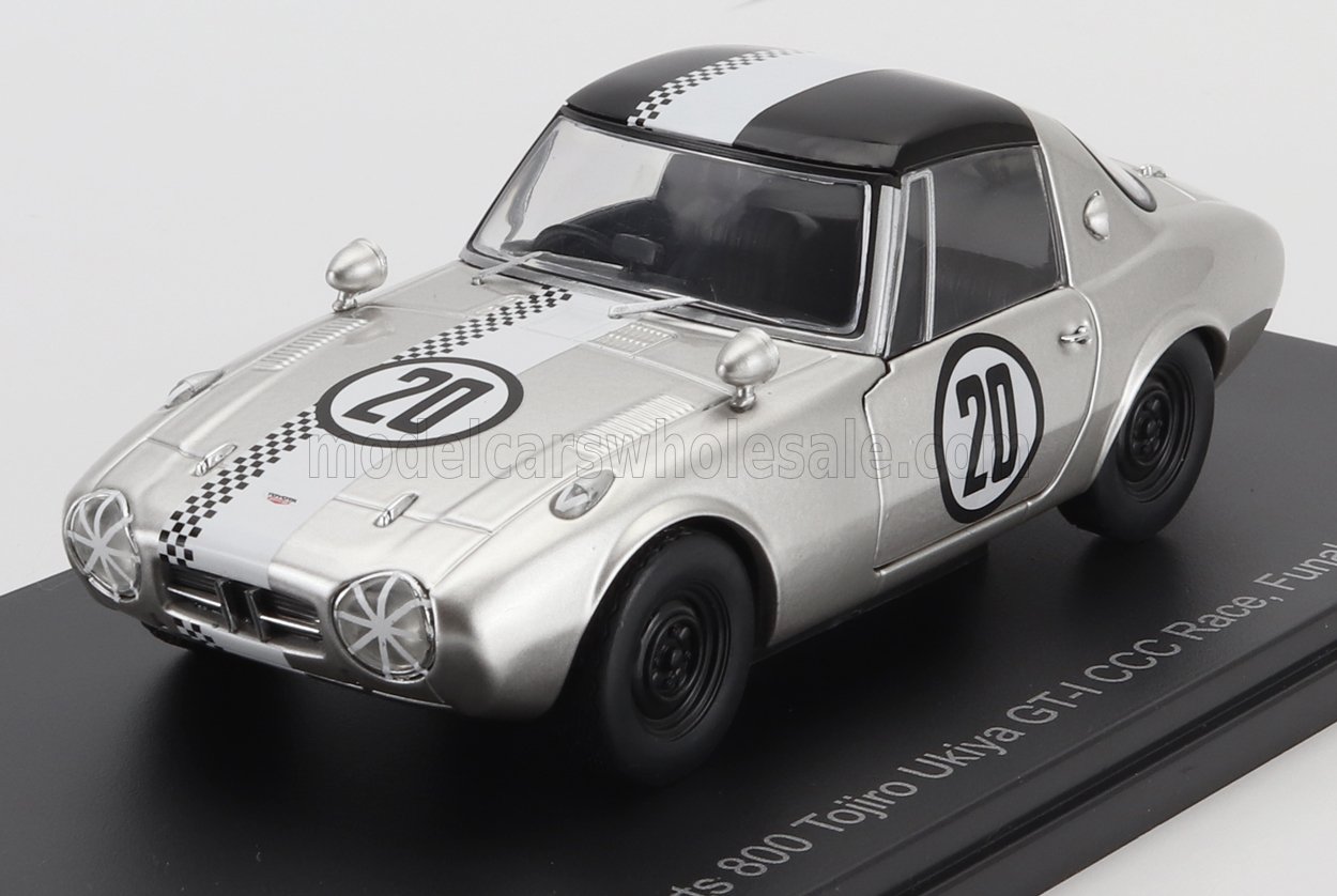 1:24 TOYOTA 800 Sports Gt-i N 20 Ccc Race Funabashi Circuit (1965) Tojiro Ukiya, Silver White - VQJ-USC201