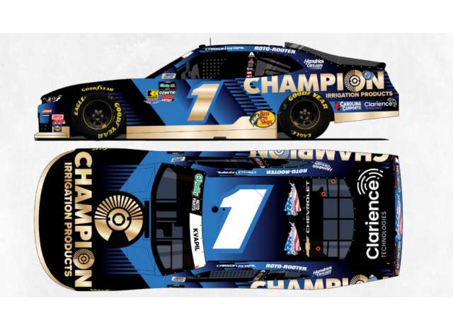1:24 CHEVROLET #1 Carson Kvapil *Champion Irrigation*, blue 2026 - NX12623CHGCG