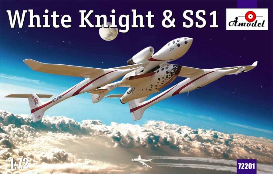 1:72 Сборная модель Американский самолет-носитель White Knight и суборбитальный пилотируемый космический корабль Space Ship One - 72201
