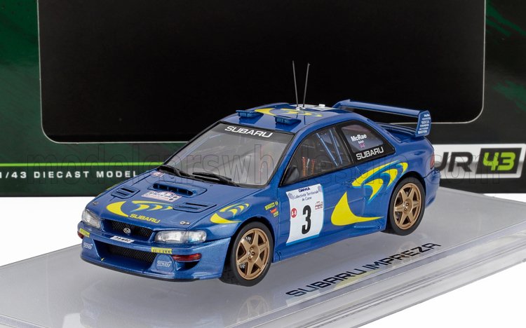 1:43 SUBARU Impreza Wrc №3 Winner Rally Tour De Corse (1997) Colin Mcrae - Nicky Grist, Blue Met Yellow - HJR431002A