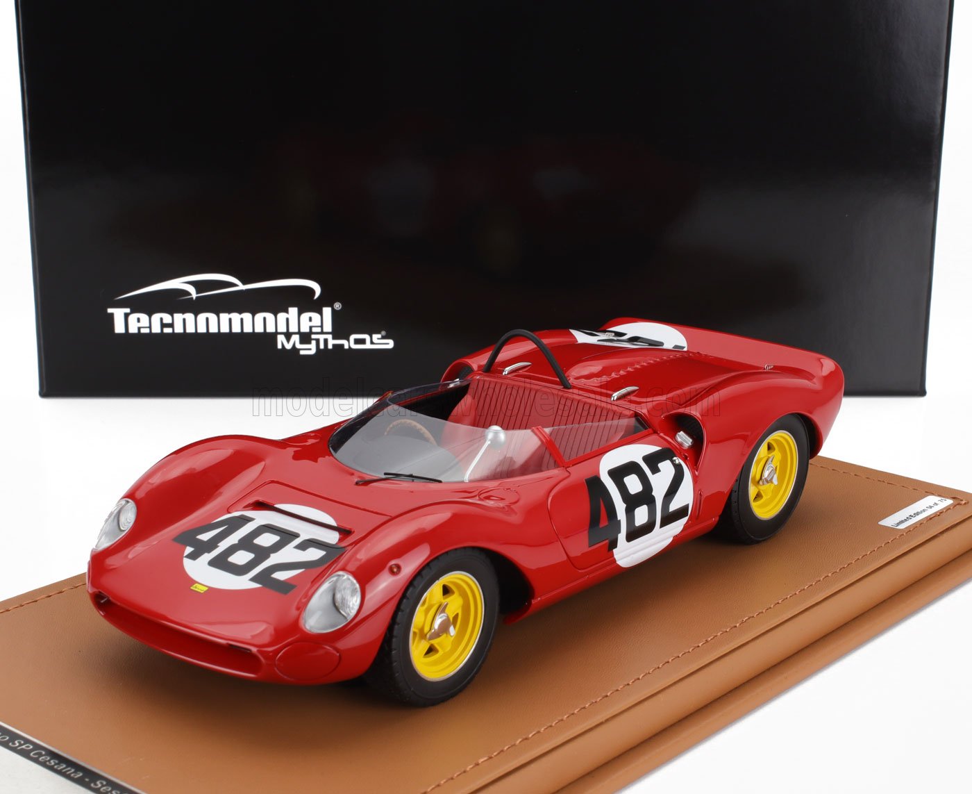 1:18 FERRARI 206sp Dino Spider Team Scuderia Ferrari Sefac №482 Winner Cesana Sestriere (1965) Ludovico Scarfiotti, Red - TM18-234C