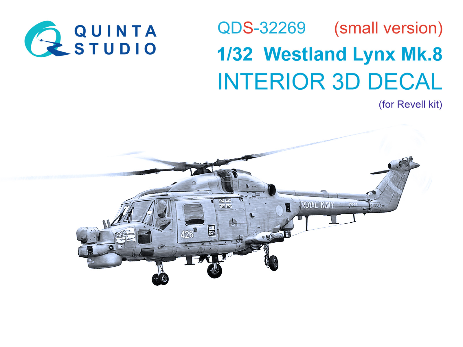 1:32 3D Декаль интерьера кабины Lynx Mk8 (Revell) (малая версия) - QDS-32269
