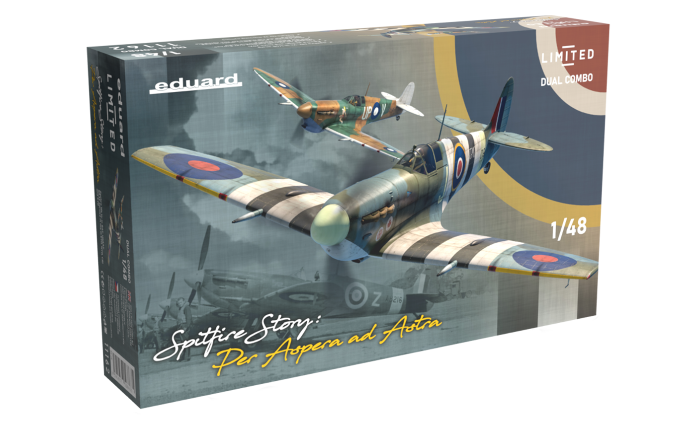 1:48 Сборная модель истребитель Spitfire Mk.Vb и Vc, SPITFIRE STORY: Per Aspera ad Astra комбо (2 в 1) - 11162