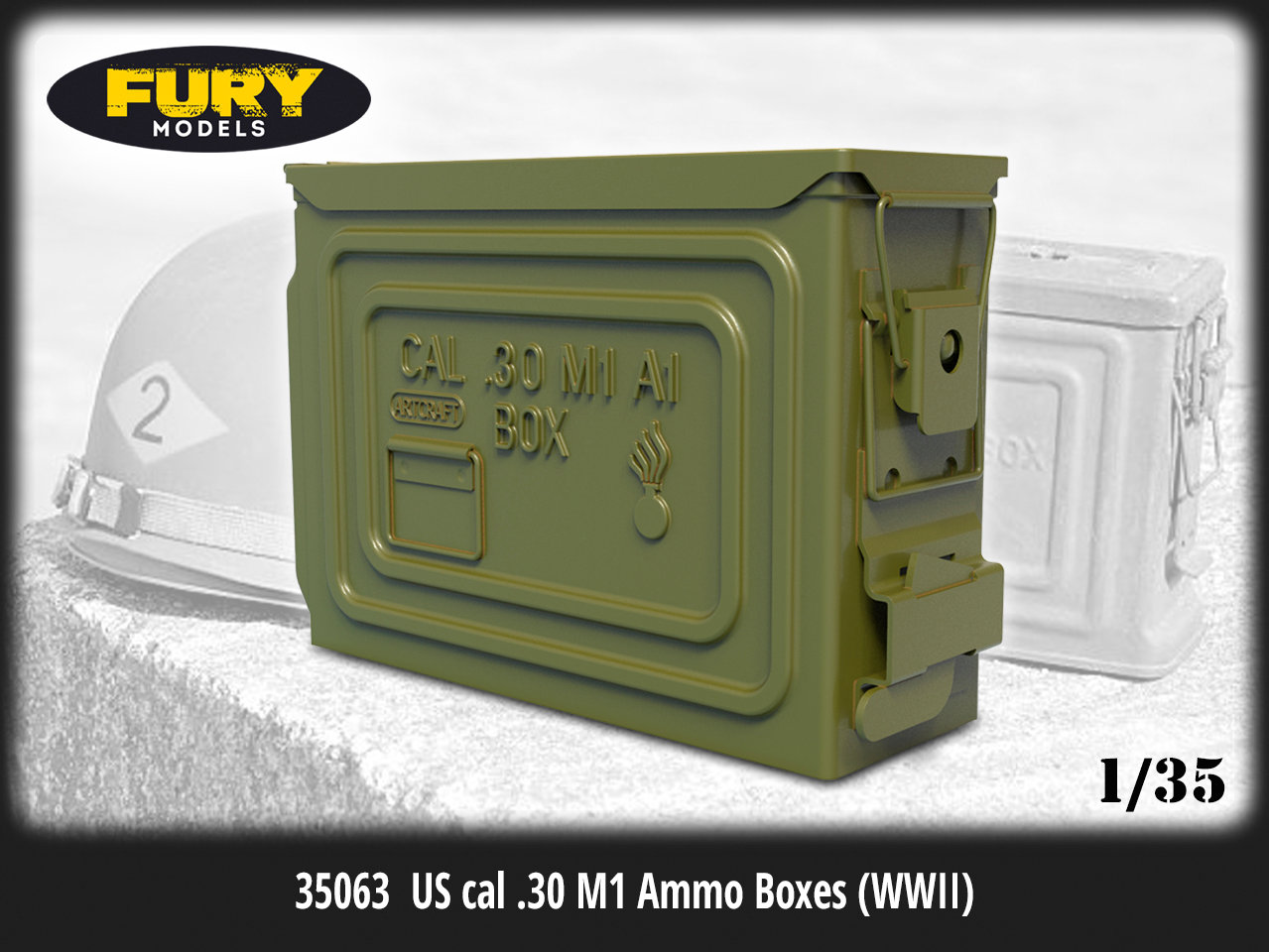 1:35 Патронные ящики Браунинг / US cal .30 M1 Ammo Boxes (WWII) (6шт) - 35063