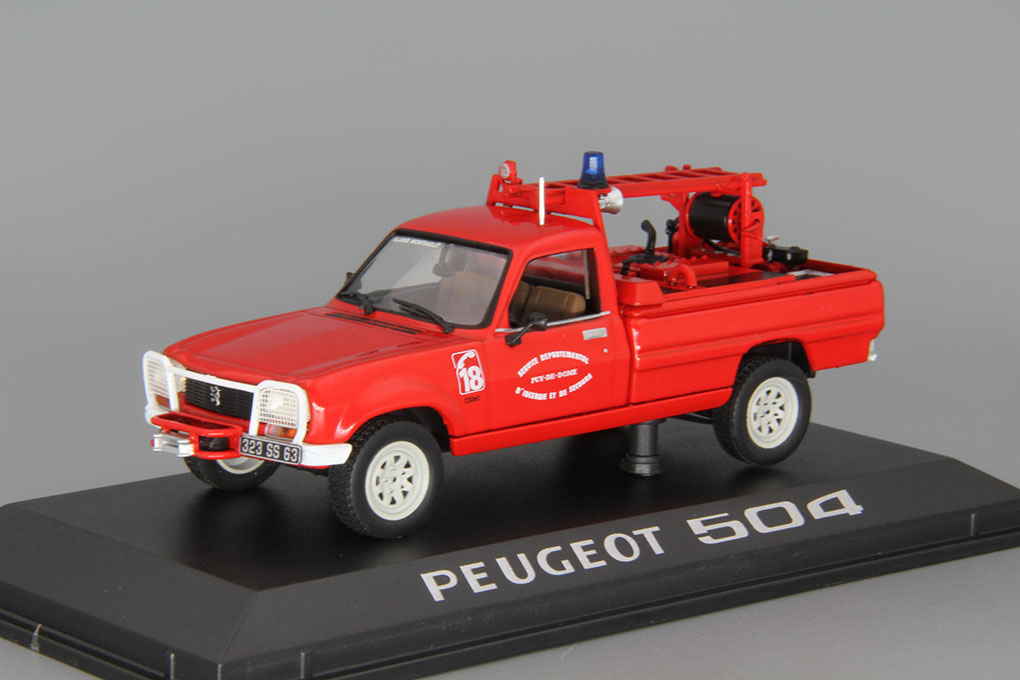 1:43 PEUGEOT 504 Pick Up 4х4 Pompiers (1979), red - 475450