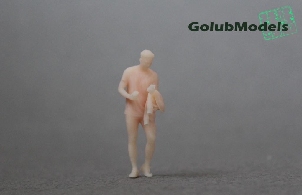 1:43 Фигурка парень с кофе неокрашенная - 12263