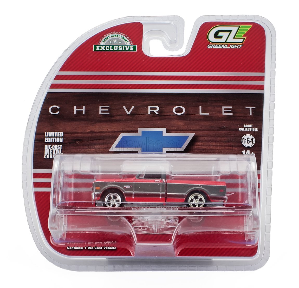 1:64 CHEVROLET C-10 Cheyenne Pick-up Short Bed (1972), Red Grey - 30547