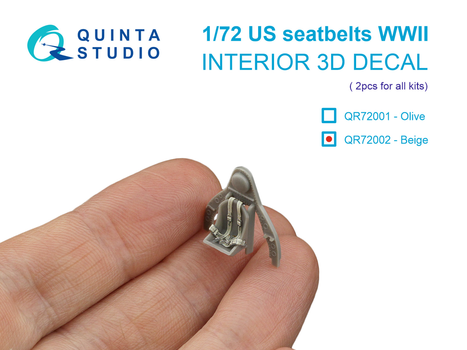 1:72 3D Декаль Комплект ремней для самолета ВВС США, бело-бежевый, ВМВ (2 шт) - QR72002