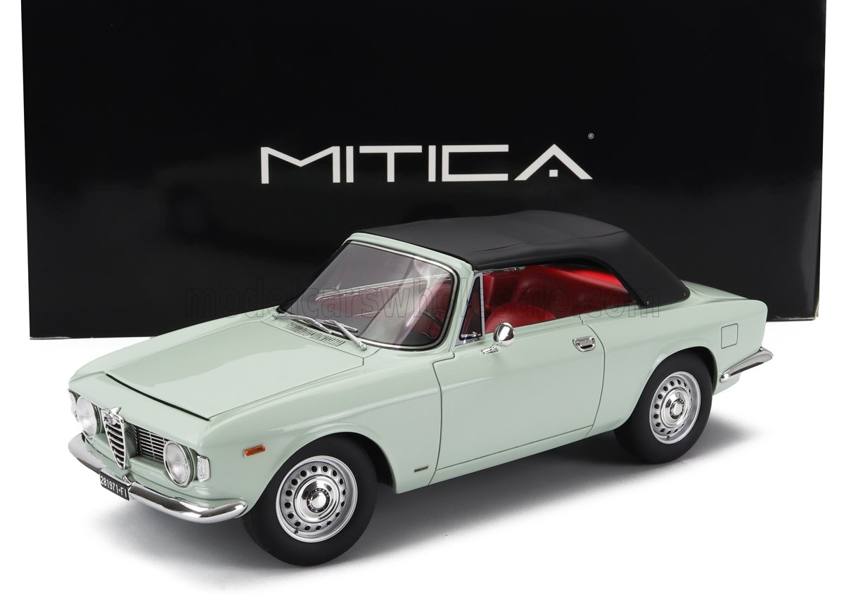 1:18 ALFA ROMEO Giulia 1600 Gtc Cabriolet Closed (1964) – Interior Red, Azzurro Spazio - Light Blue - 100083
