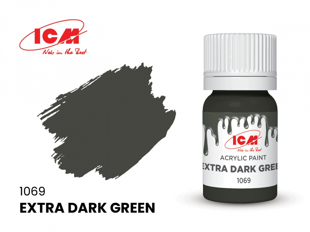Краска для творчества, 12 мл, цвет Экстра темно-зеленый(Extra Dark Green) - C1069