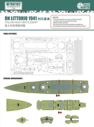 1:700 Маска окрасочная Italian Navy Battleship Rn Littorio 1941 (For Trumpeter 05778) - M700102