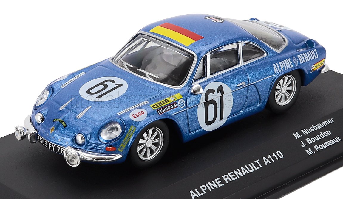 1:43 RENAULT Alpine A110 Gordini Team Ecurie Leopard №61 24h Le Mans (1968) Jacques Bourdon - Maurice Nussbaumer - Michel Pouteaux, Blue Met - MW1ALA0084