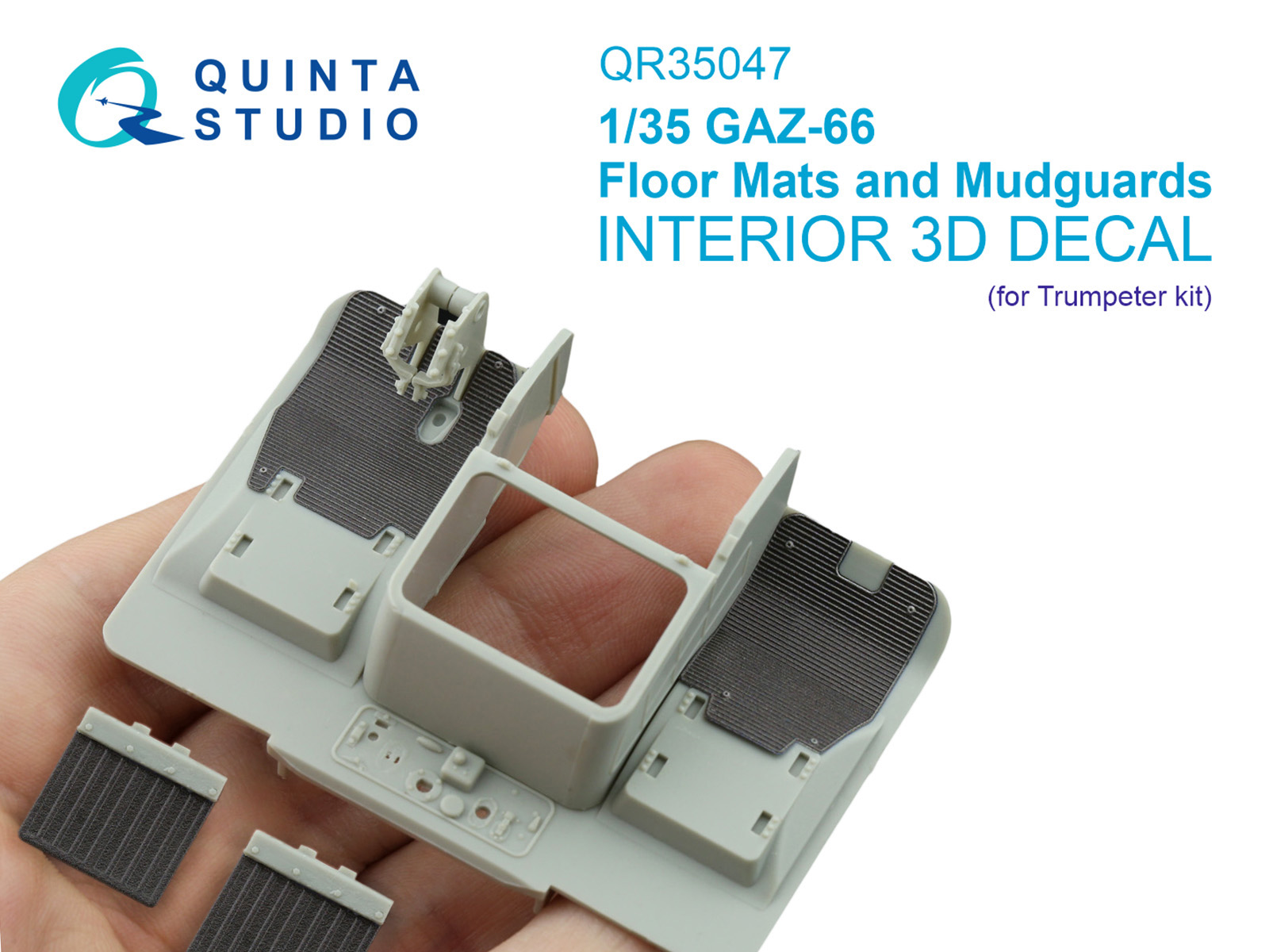 1:35 3D Декаль Коврик напольный и брызговики для модели ГАЗ-66 (Trumpeter) - QR35047