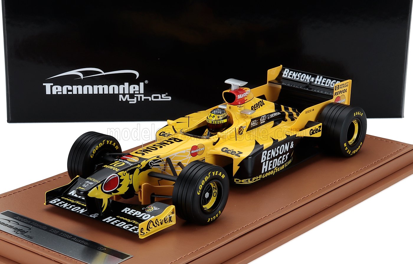 1:18 JORDAN F1 198 Honda Mf-301 Hc №10 Australian Gp (with Pilot Figure) (1998) Ralph Schumacher, Yellow Black - TMD18-426A