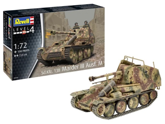1:72 Сборная модель Немецкая противотанковая САУ Sd. Kfz. 138 Marder III Ausf. M - 03316