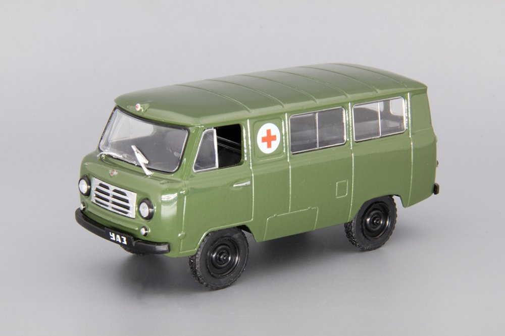 1:43 УАЗ 450А Военная мед.помощь, Автомобиль на службе 27, хаки - ANS027
