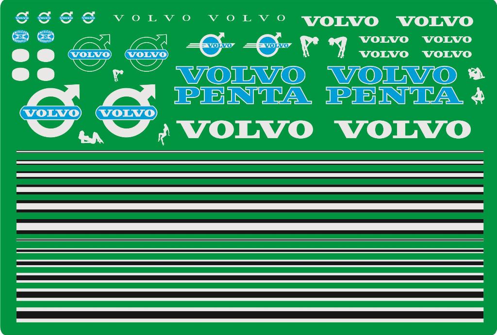 1:43 Декаль для автомобилей VOLVO и молдинги для кузова, 210х148 мм - DKD0214