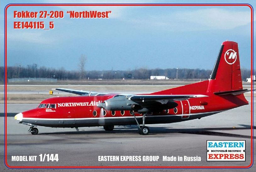 1:144 Сборная модель Пассажирский самолет Fokker F-27-200 (NorthWest) - 144115-5