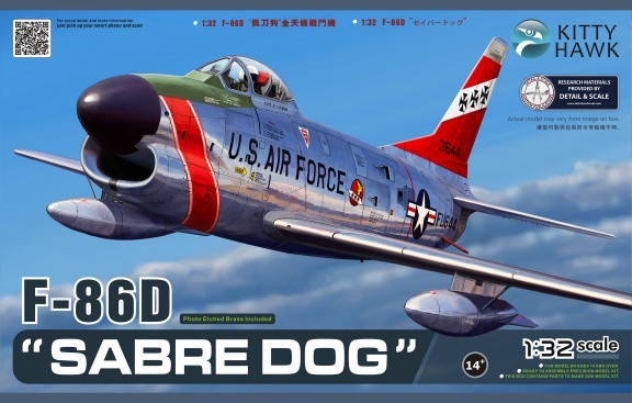1:32 Самолет F-86D Sabre Dog - KH32007