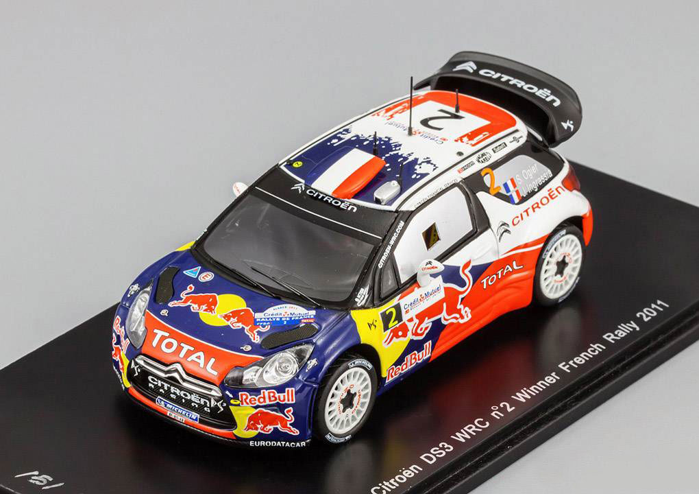 1:43 CITROEN DS3 WRC №2 Winner French Rally (S.Ogier - J.Ingrassia) 2011, red - S3324
