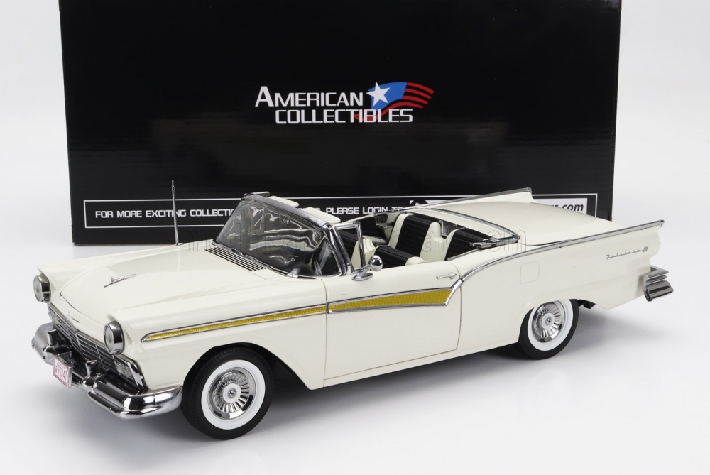 1:18 FORD Fairlane 500 Skyliner Cabriolet Open (1957), Colonial White - 1346