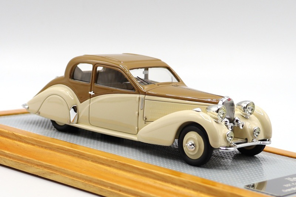 1:43 Bugatti T57 Coach Ventoux 1937  Gangloff Speciale Roussel sn57546 Original Car, Beige/Marroon - IL43110