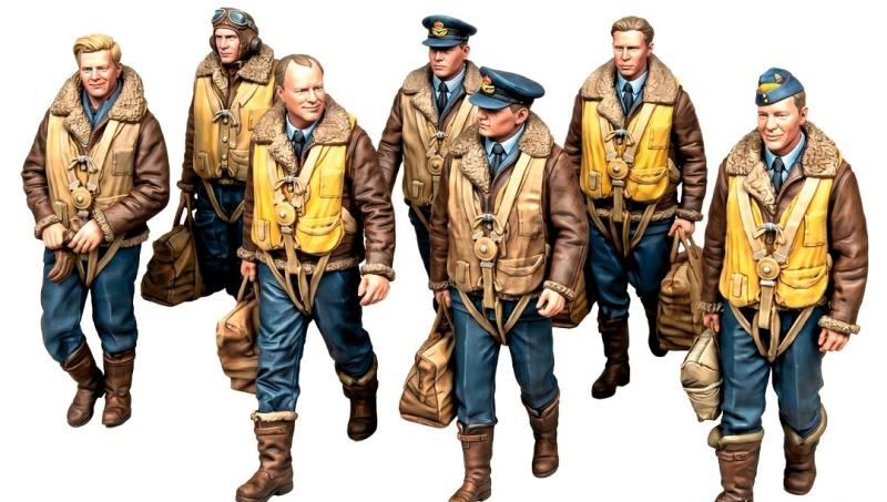 1:48 Экипаж бомбардировщика R.A.F WWII (7 фигур) - 47036