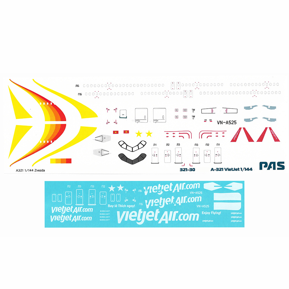 1:144 Декаль на A-321 VietJet - 321-30