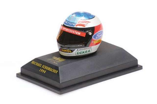 1:10 MINI HELMET Michael Schumacher (1993), white/blue/red/yellow - 510389405