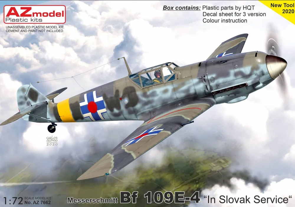 1:72 Сборная модель Истребитель Bf 109E-4 „In Slovak service“ - AZ7662