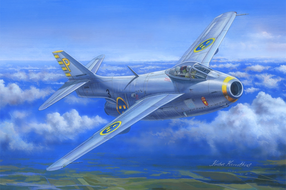 1:48 Сборная модель J-29B Tunnan - 81746