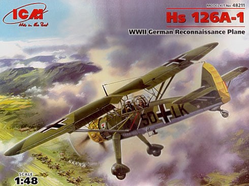 1:48 Сборная модель HS-126 A, германский самолет-разведчик - 48211