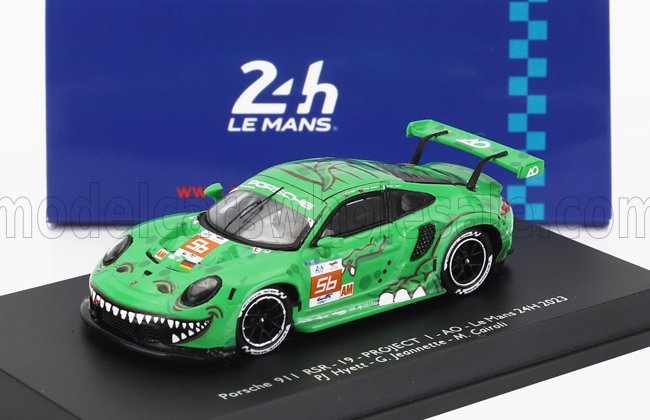 1:87 PORSCHE 911 991-2 Rsr-19 4.2l Team Project 1-ao №56 24h Le Mans (2023) Matteo Cairoli - Phillip Jeffrey Hyett - Gunnar Jeannette, Green - 87S165
