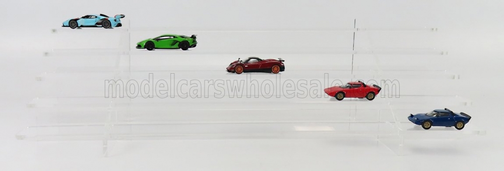 1:64 VETRINA DISPLAY BOX Espositore - For 36 Cars 1/64 Lungh.lenght Cm 50.0 X Largh.width Cm18.8 X Alt.height Cm 13.5 (altezza Utile Tra I Ripiani Cm Inner Height Among Shelves), Plastic Display - ATL40091