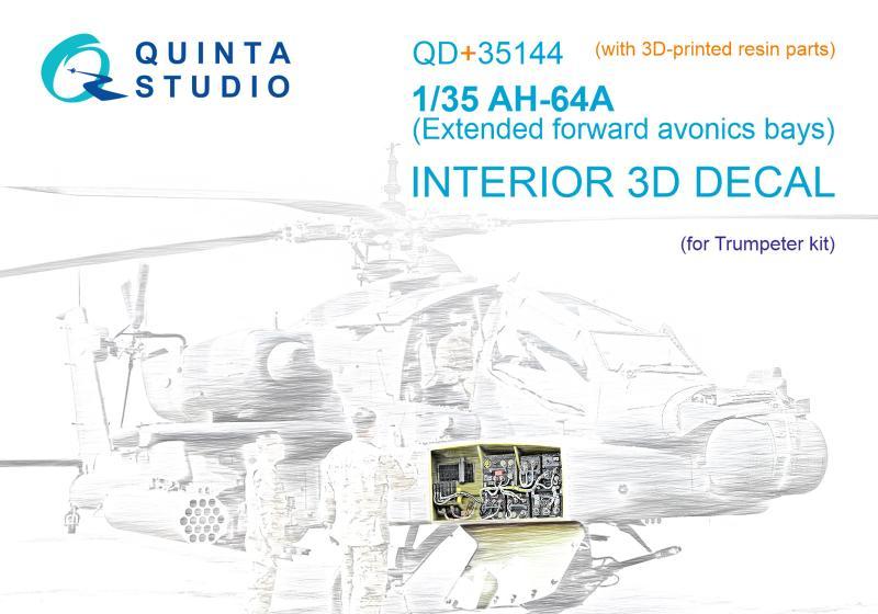 1:35 3D Декаль Передние отсеки авионики AH-64A (Trumpeter) (с 3D-печатными деталями) - QD+35144