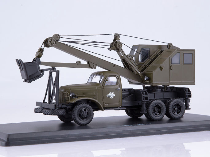 1:43 Автомобильный экскаватор-кран ДКА-0,25/5 на шасси ЗИС-151, хаки - 0010MP
