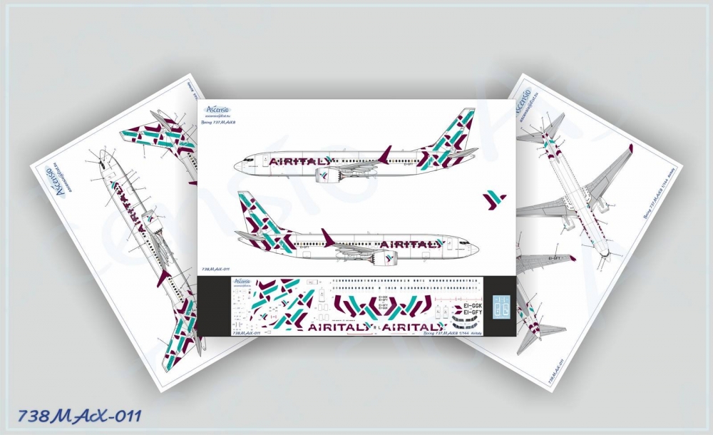 1:144 Декаль на самолет Boeing 737-8 MAX Airitaly - 738MAX-011
