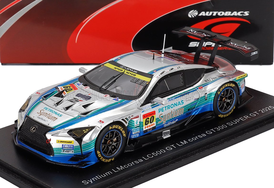 1:43 LEXUS Lc500 Gt Team Lm Corsa Syntium Petronas №60 Gt300 Class Super Gt 2025 Hiroki Yoshimoto - Shunsuke Kohno, Silver Green - 43SGT25060