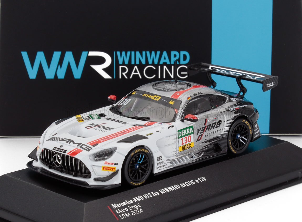 1:43 MERCEDES-BENZ Amg Gt3 Evo 6.2l V8 Team Winward №130 Dtm Season (2024) Maro Engel, White Grey - WWR-I-AMG-24-43130-DTM