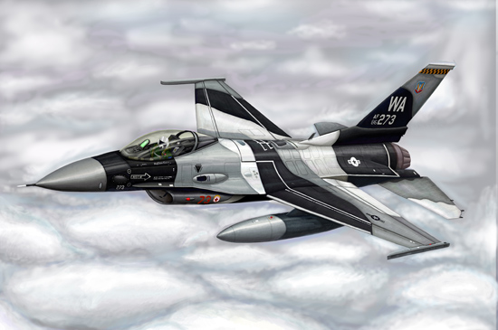 1:144 Сборная модель Самолет  F-16A/C Fighting Falcon Block 15/30/32 - 03911