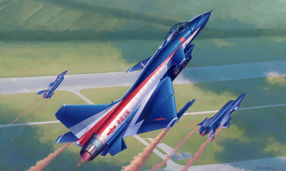 1:48 Сборная модель Самолёт  J-10AY пилотажная группа Ba Yi - 02857