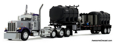 1:64 Peterbilt 379 Day Cab DEMCO Liquid Tender Trailer, Silver/Purple Larson Farms - 783724620654