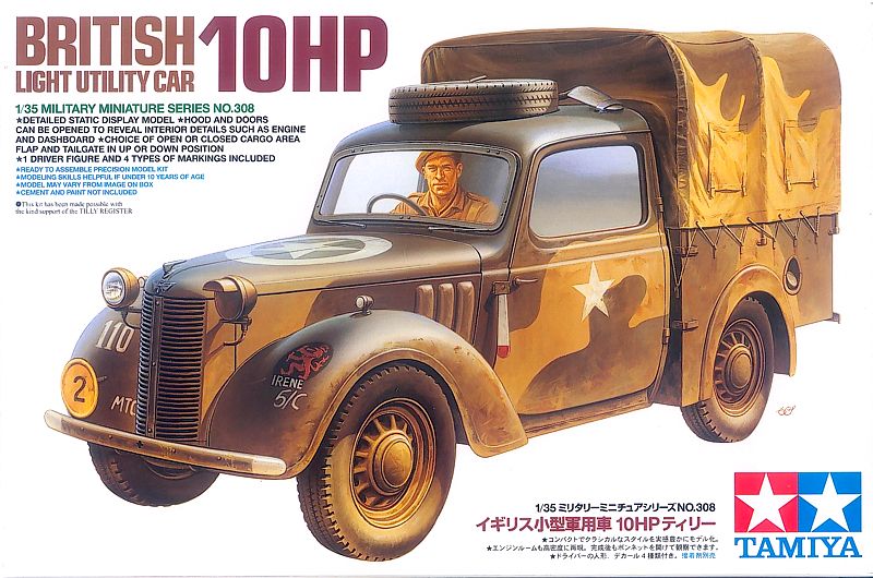 1:35 Сборная модель Британский легкий многоцелевой автомобиль 10 HP с фигурой водителя - 35308
