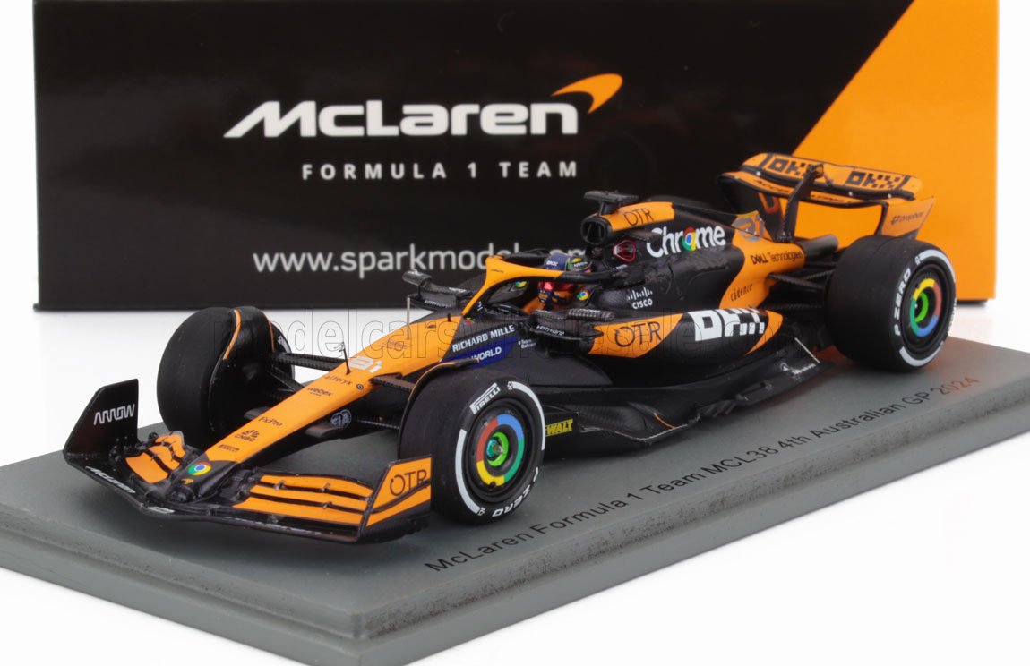 1:43 McLAREN F1  Mcl38 Team Mclaren №81 4th Australian Gp (2024) Oscar Piastri, Orange Black - S9524