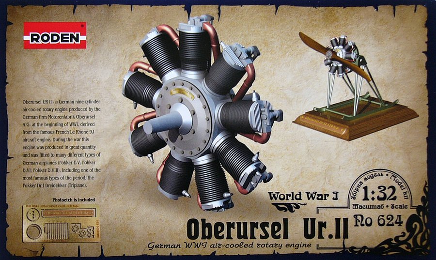 1:32 Сборная модель Немецкий авиадвигатель Oberursel Ur.II - 624