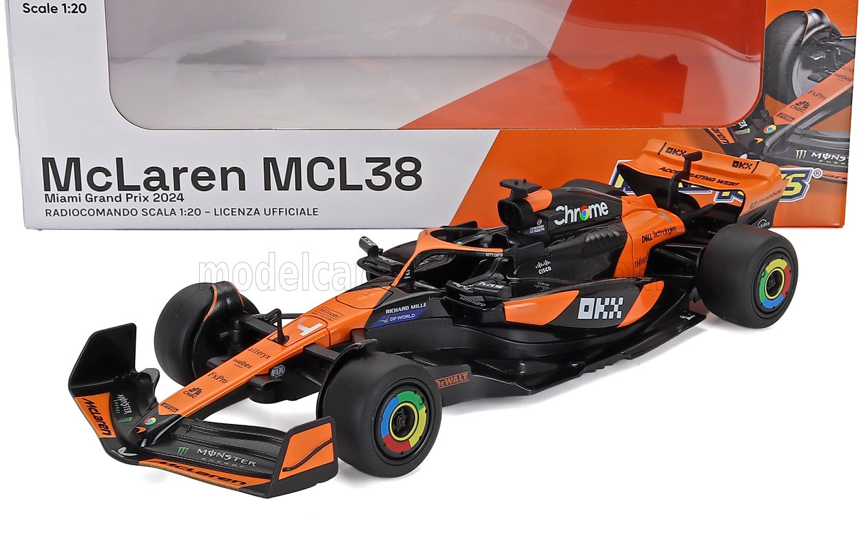 1:20 McLAREN F1 Mcl38 Team Mclaren №4 Winner Miami Gp (2024) First F1 Victory Lando Norris, Orange Black - 2456