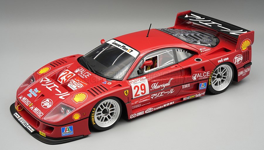 1:18 FERRARI F40 LM 3.5L TURBO V8 №29 BPR Suzuka (1996) Max Angelelli - Tetsuya Ota - Open Rear Trunck And Engine part - close with magnetic system - TM18-429D