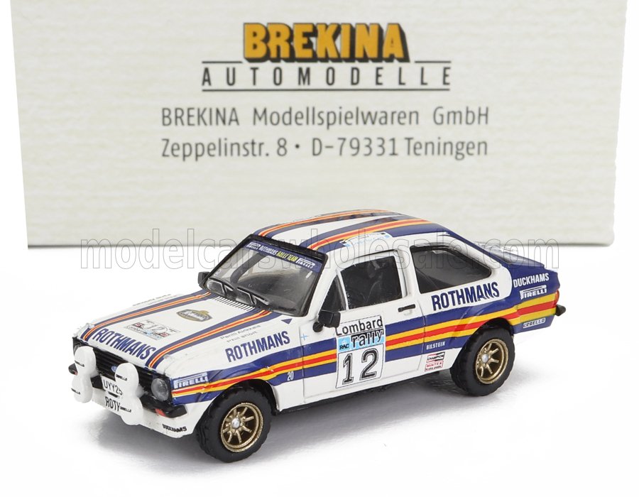 1:87 FORD Escort Rs 1800 Mkii (night Version) Team Rothmans №12 Rally Rac (1981) Pentti Airikkala - Phil Short, White Blue Yellow - 19590